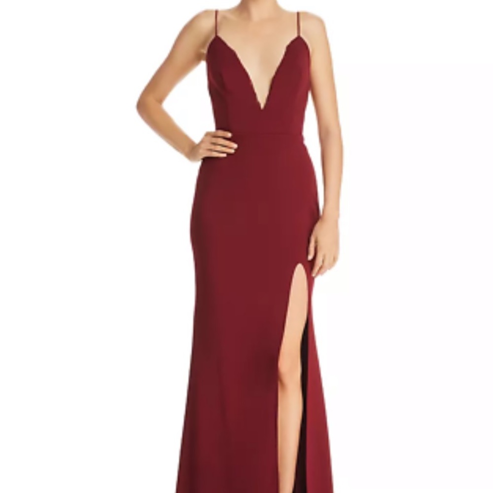 Katie May Plunging V Neck Gown